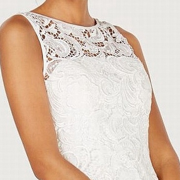 ADRIANNA PAPELL White Lace Sleeveless Dress - Picture 2 of 9